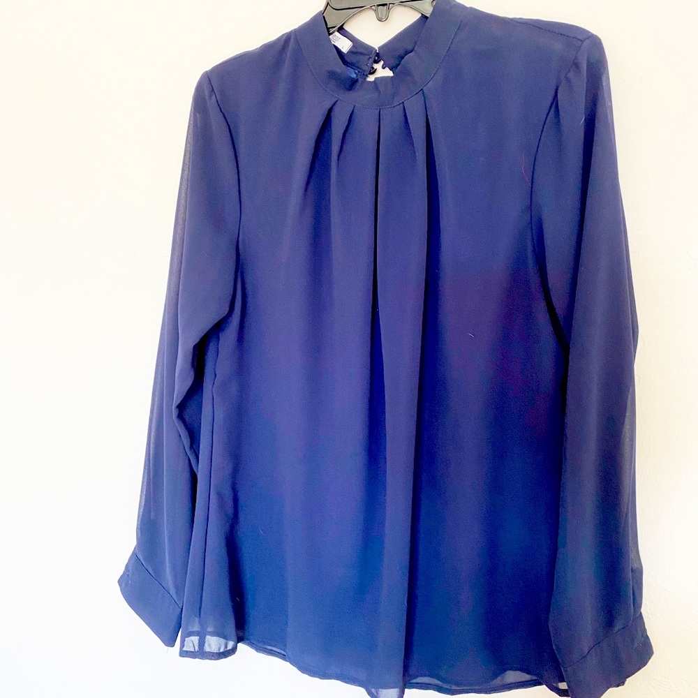 Womens Navy Dress Blouse